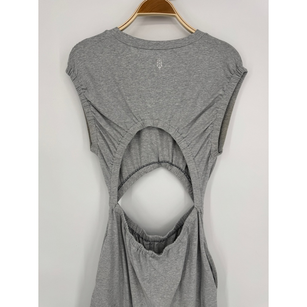 Free People Movement Hot Shot Interval Cut Out Jumpsuit Medium Grey Athleisure - Picture 8 of 12